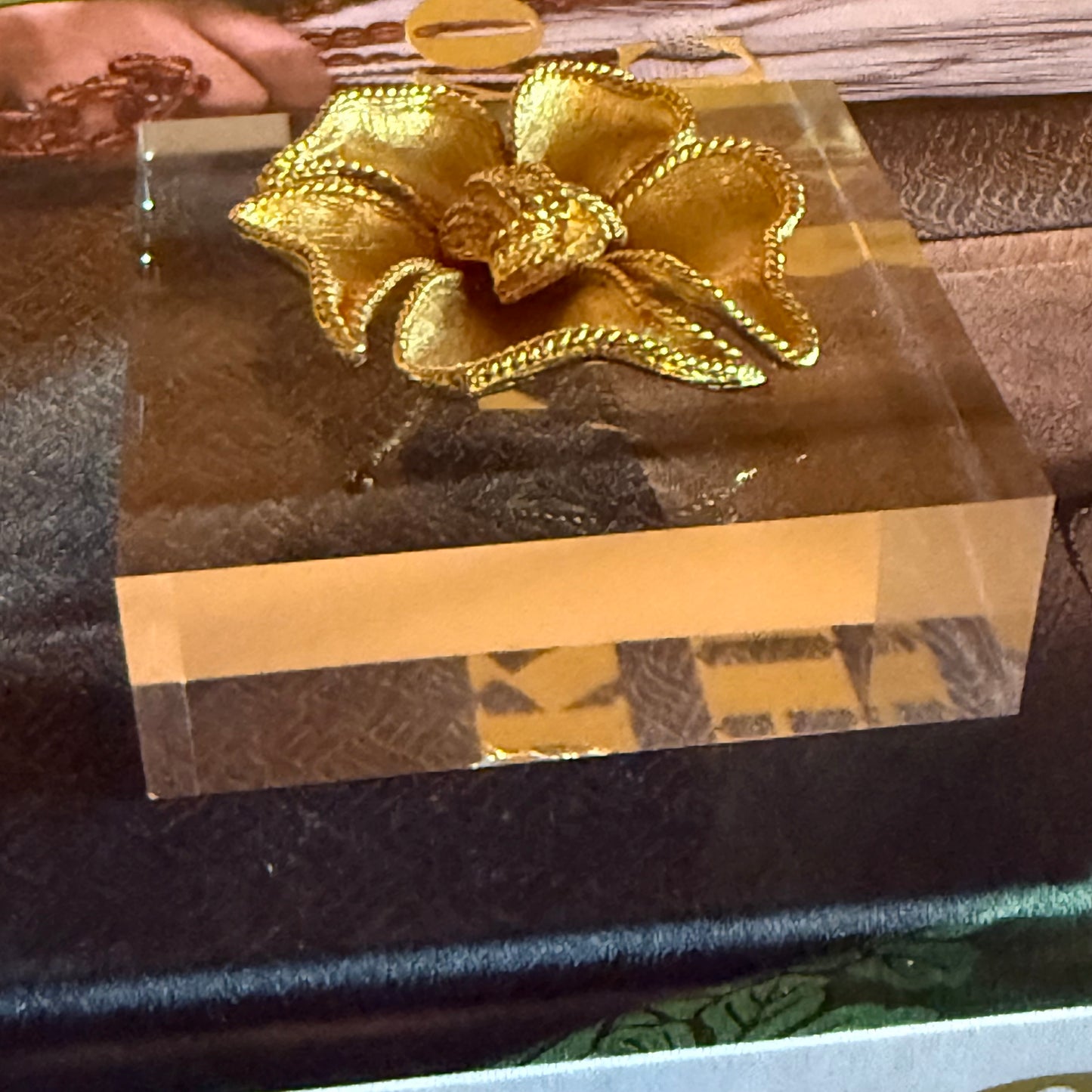 Orchid Inspired Bloom Acrylic Cube