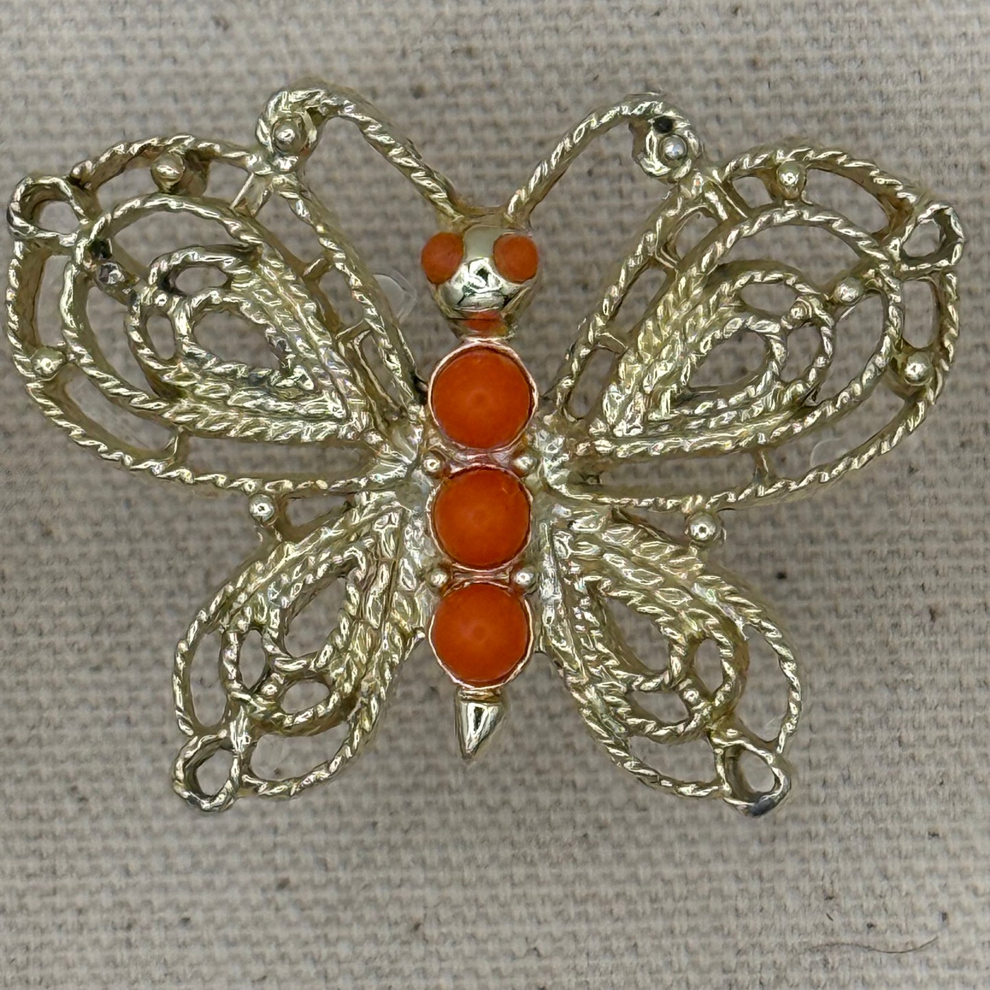 Coral/Orange Butterfly Acrylic Cube