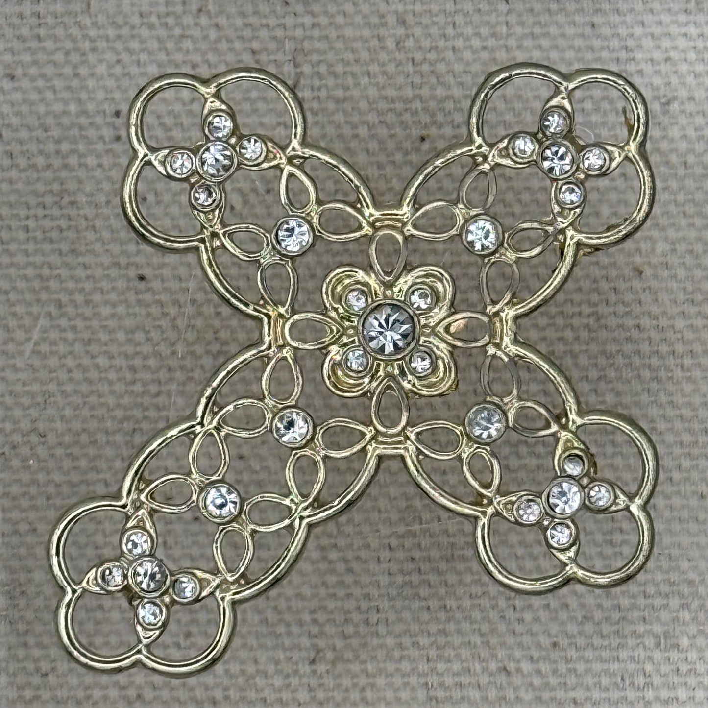 Crystal Filigree Cross Acrylic Cube