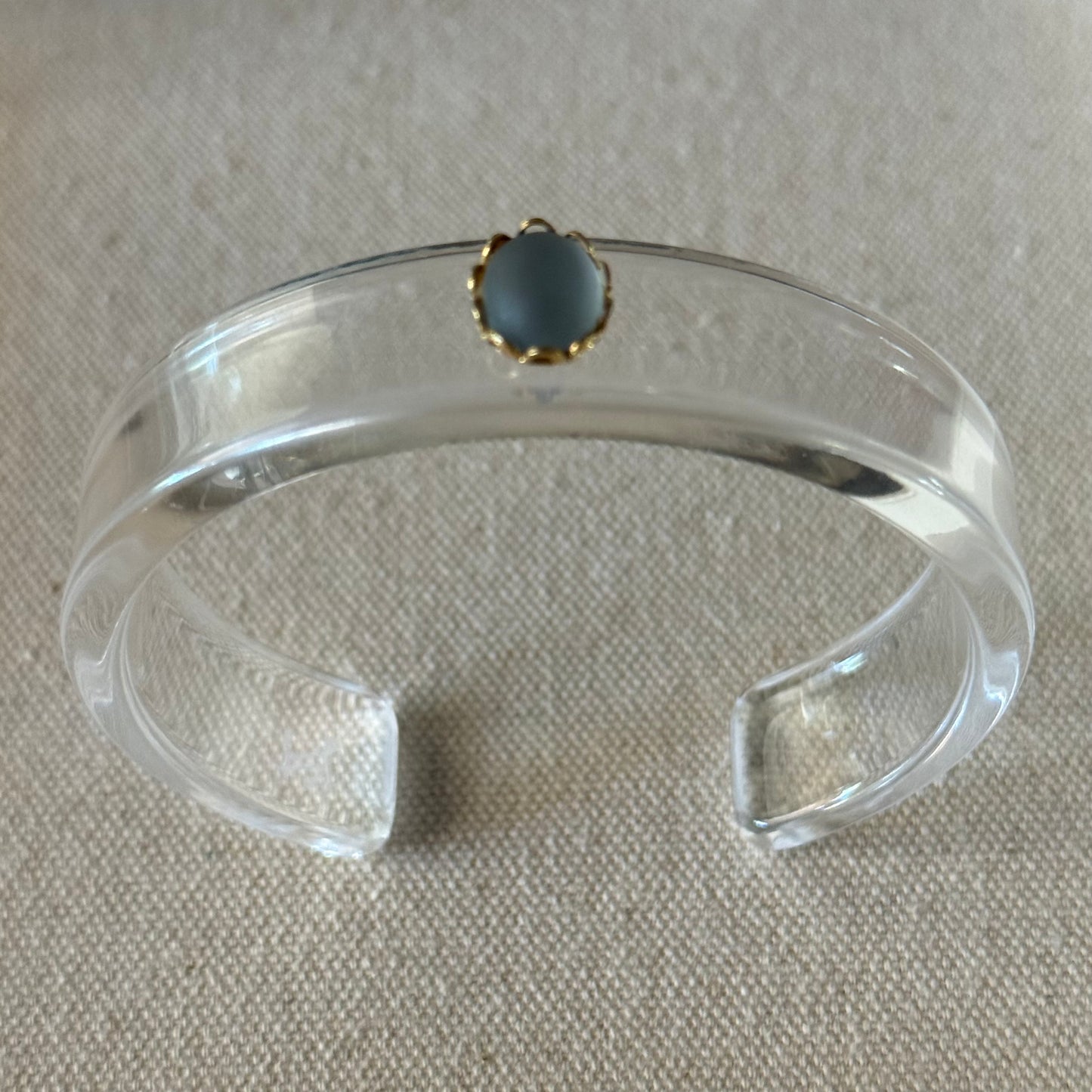 Soft Blue Iridescent Narrow Acrylic Cuff (OSFM)