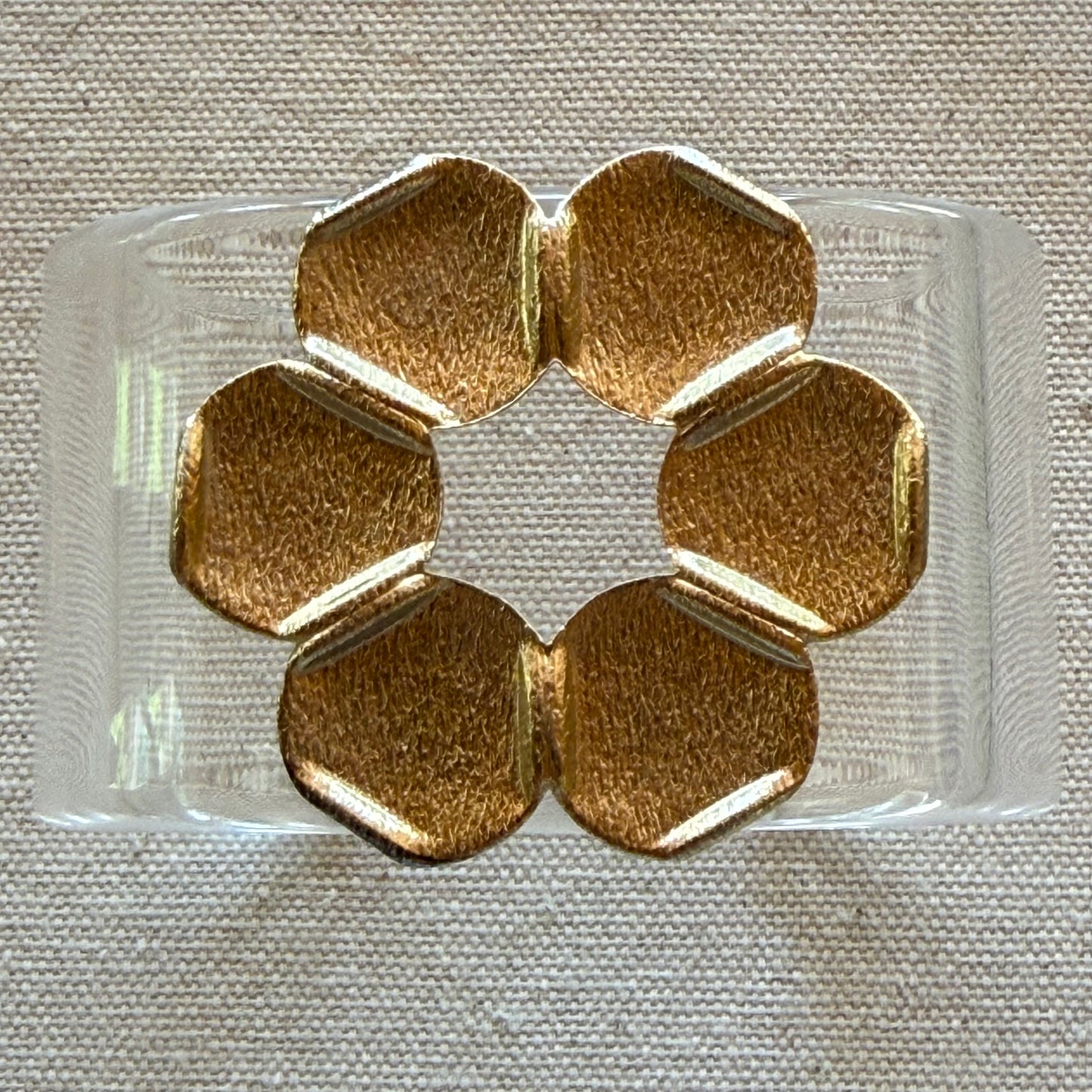 Textured Golden Petals Wide Acrylic Cuff (OSFM)