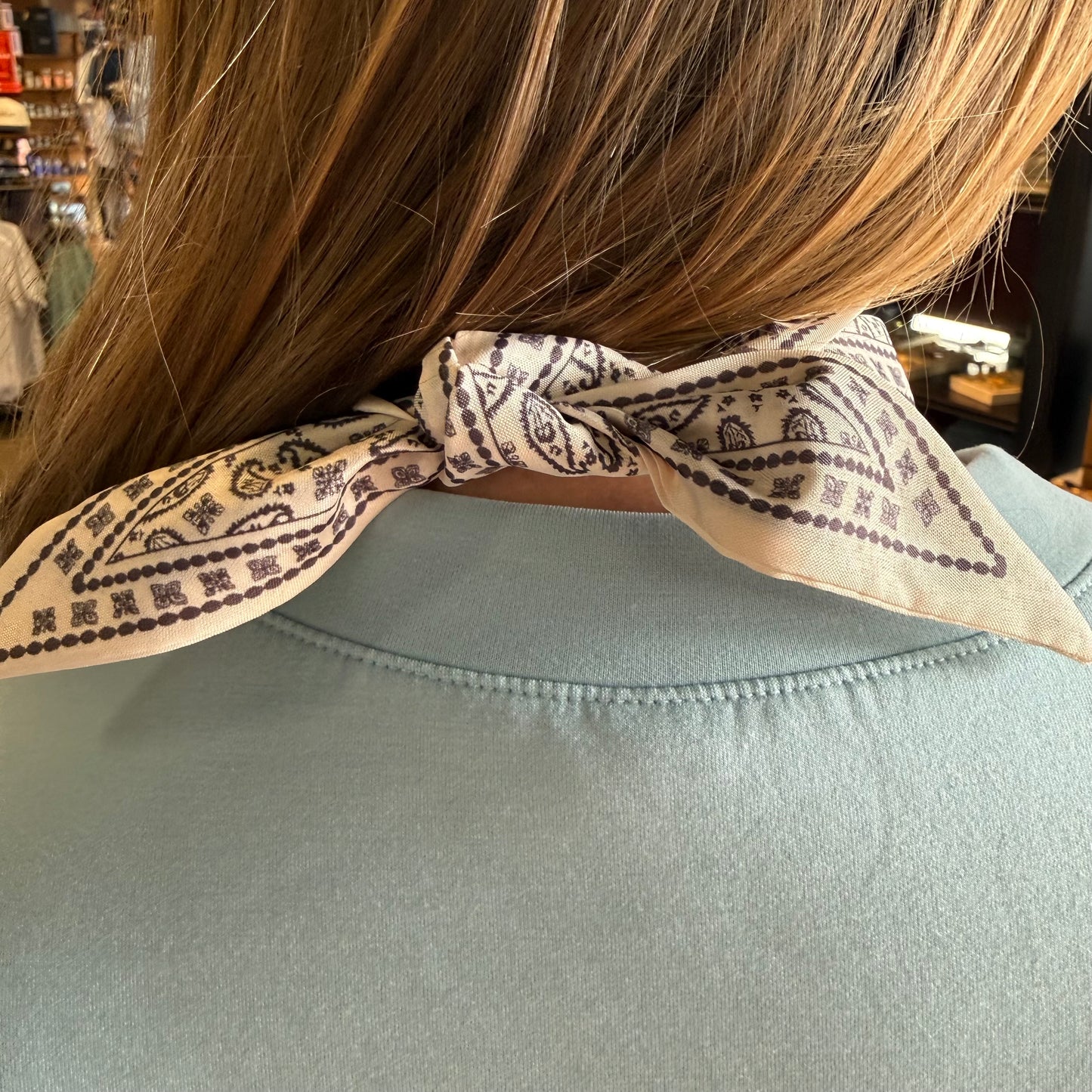 Black Floral Scarf Necklace