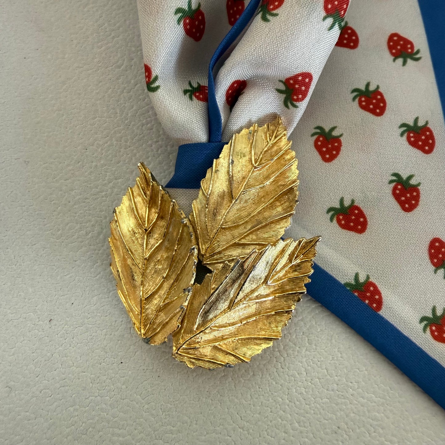 Red White & Blue Strawberry Scarf Necklace