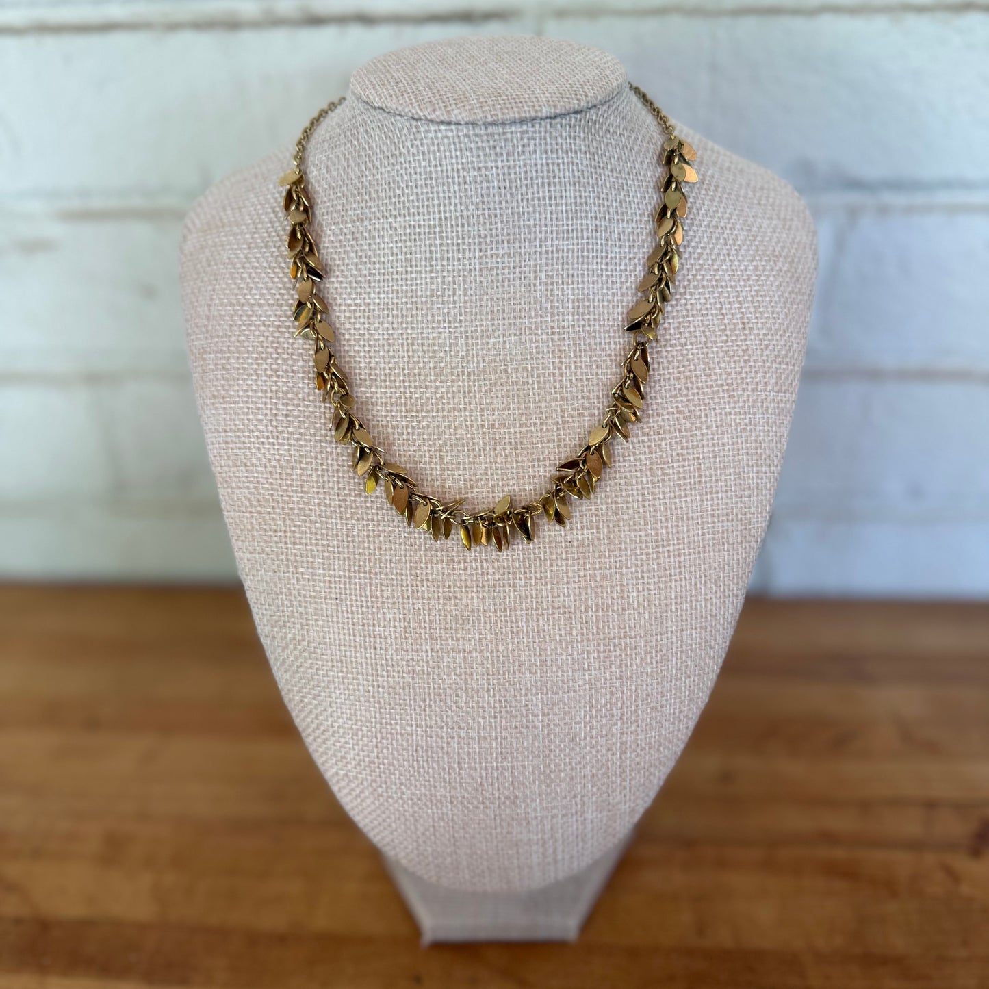 Vintage Gold-tone Petal Fringe Necklace