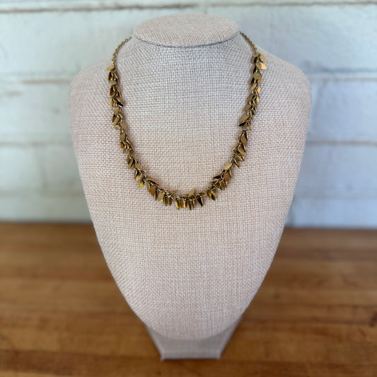 Vintage Gold-tone Petal Fringe Necklace
