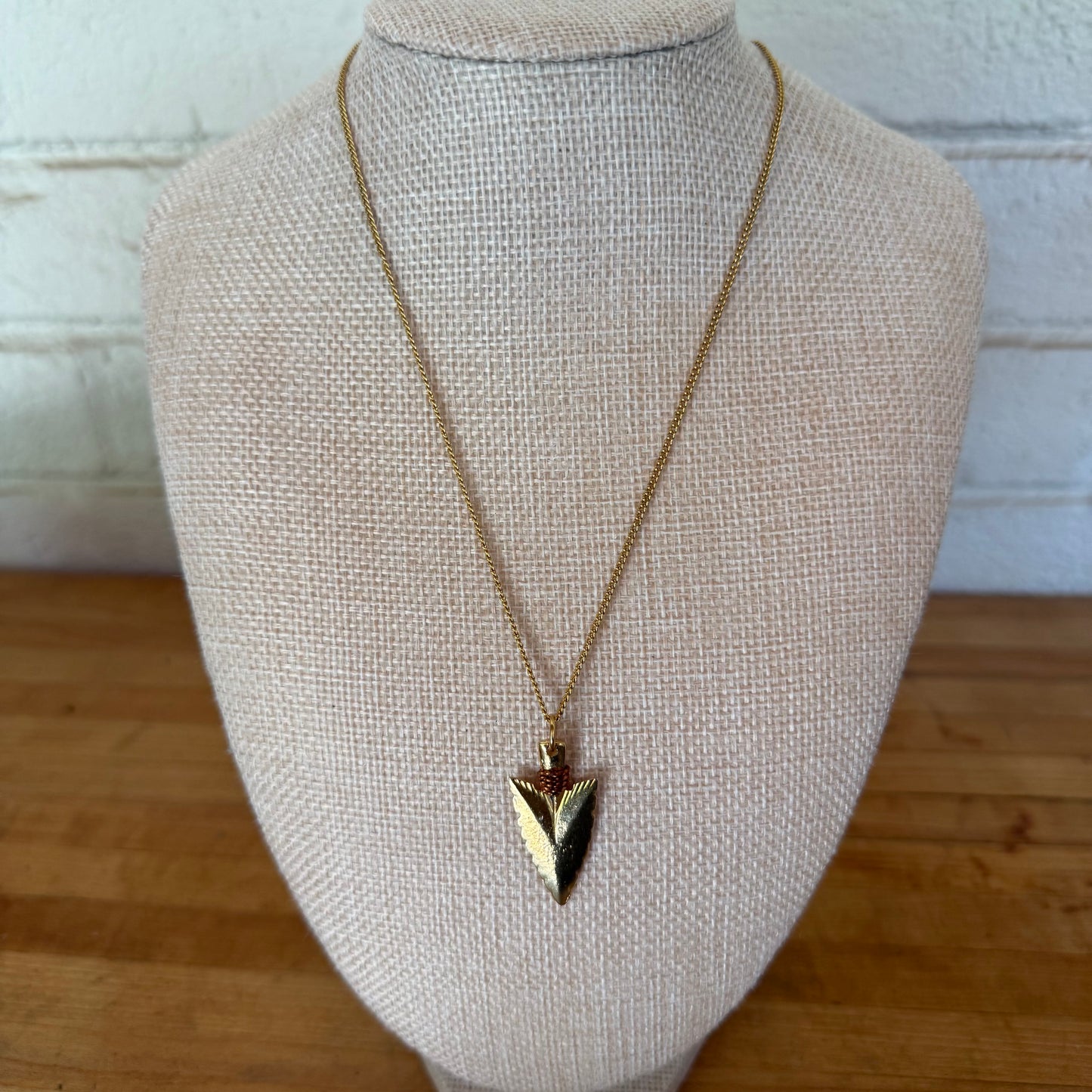 Contemporary Arrowhead Gold Tone & Copper Layering Necklace