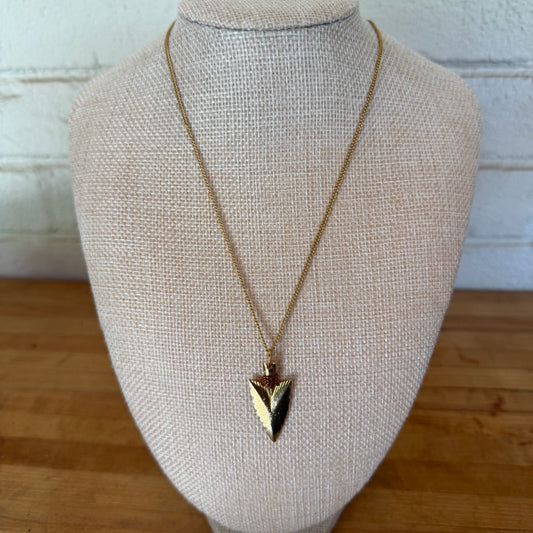 Contemporary Arrowhead Gold Tone & Copper Layering Necklace