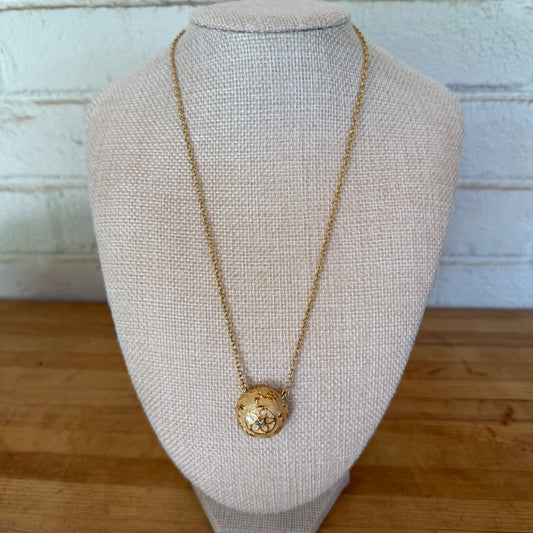Sculptural Mid Century  Domed Enamel Orb Necklace