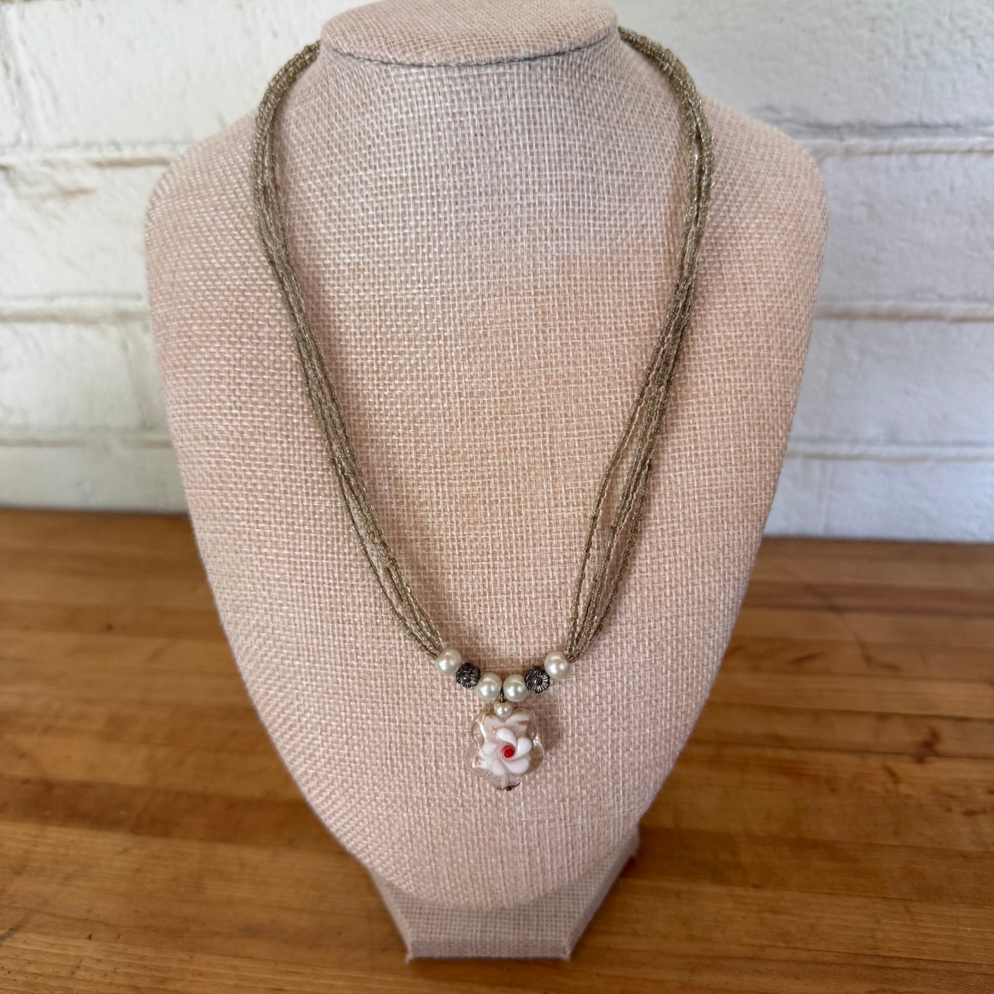 Vintage Murano Style Lampwork Glass Necklace