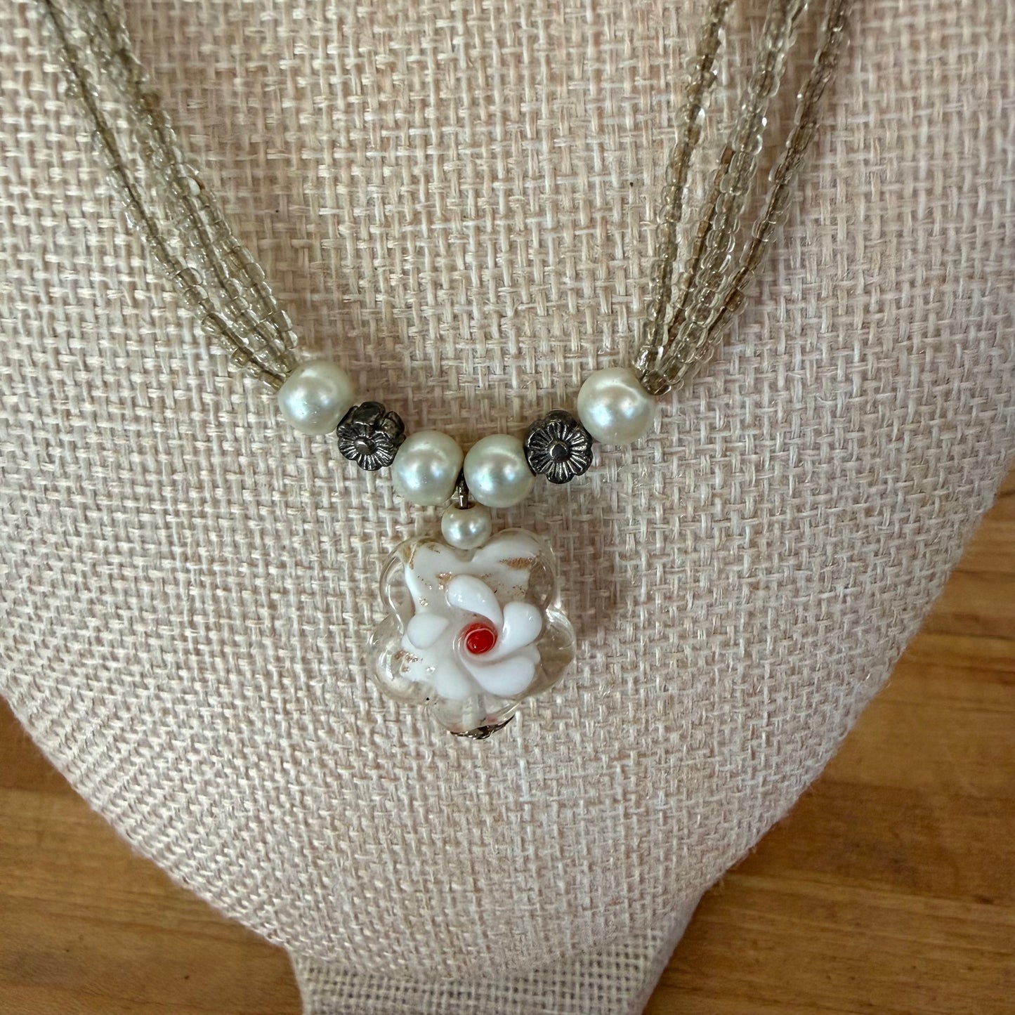 Vintage Murano Style Lampwork Glass Necklace