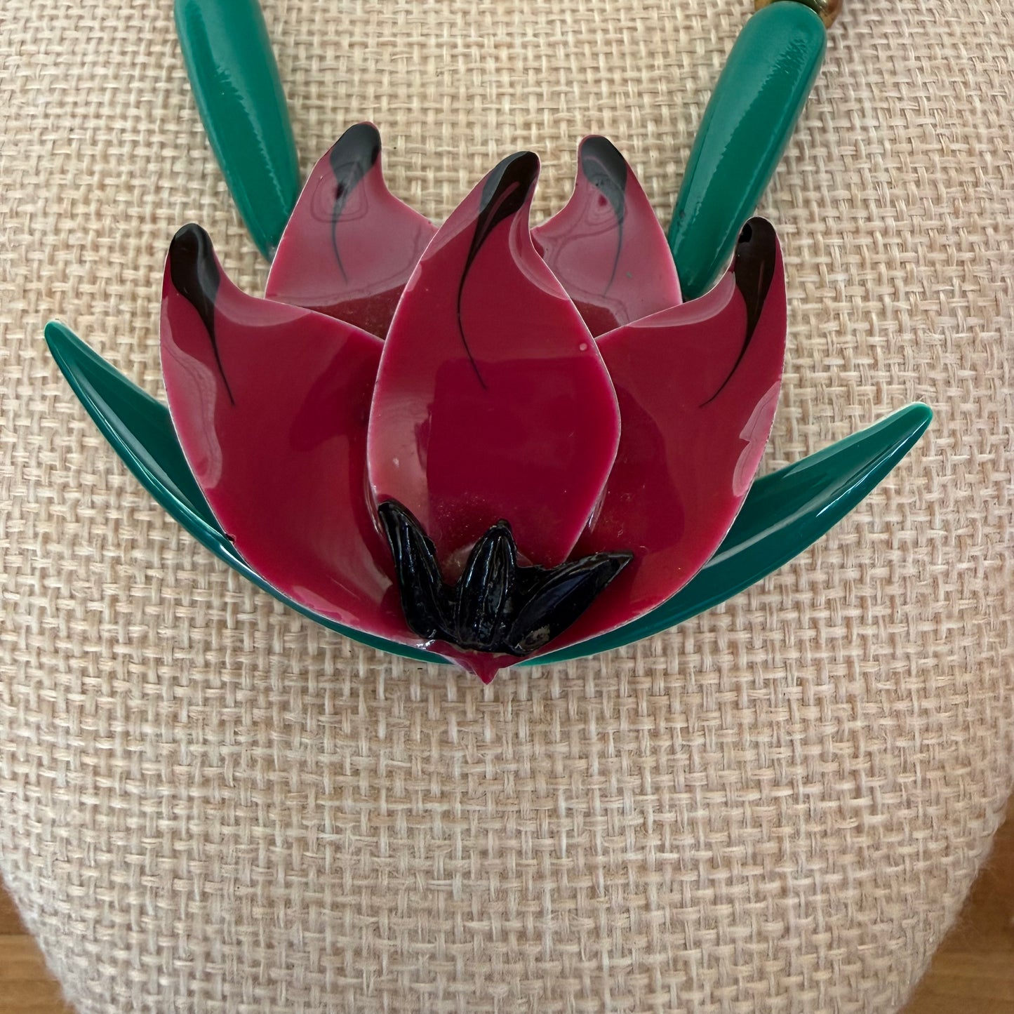 Vintage Korean Statement Lotus Flower Necklace