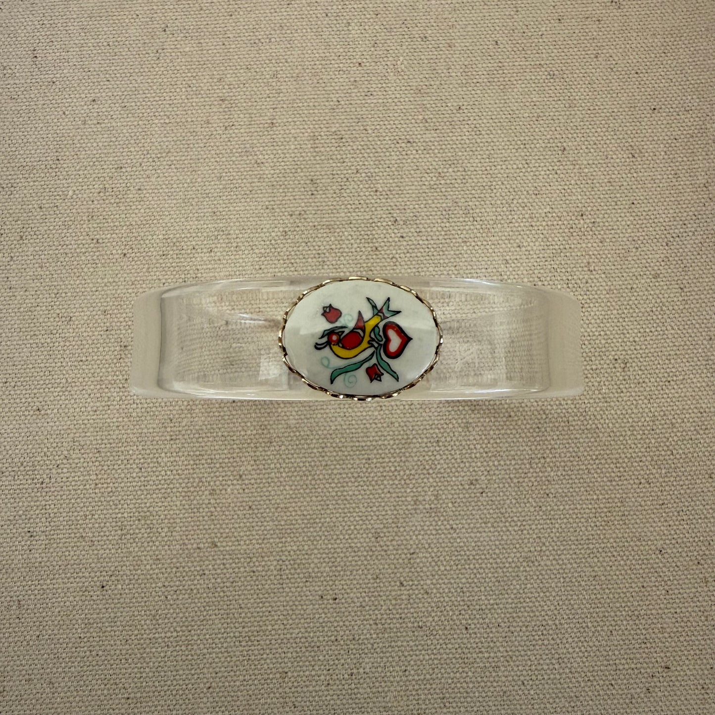 Dutch Bird Folk (2) Art Narrow Acrylic Cuff (OSFM)