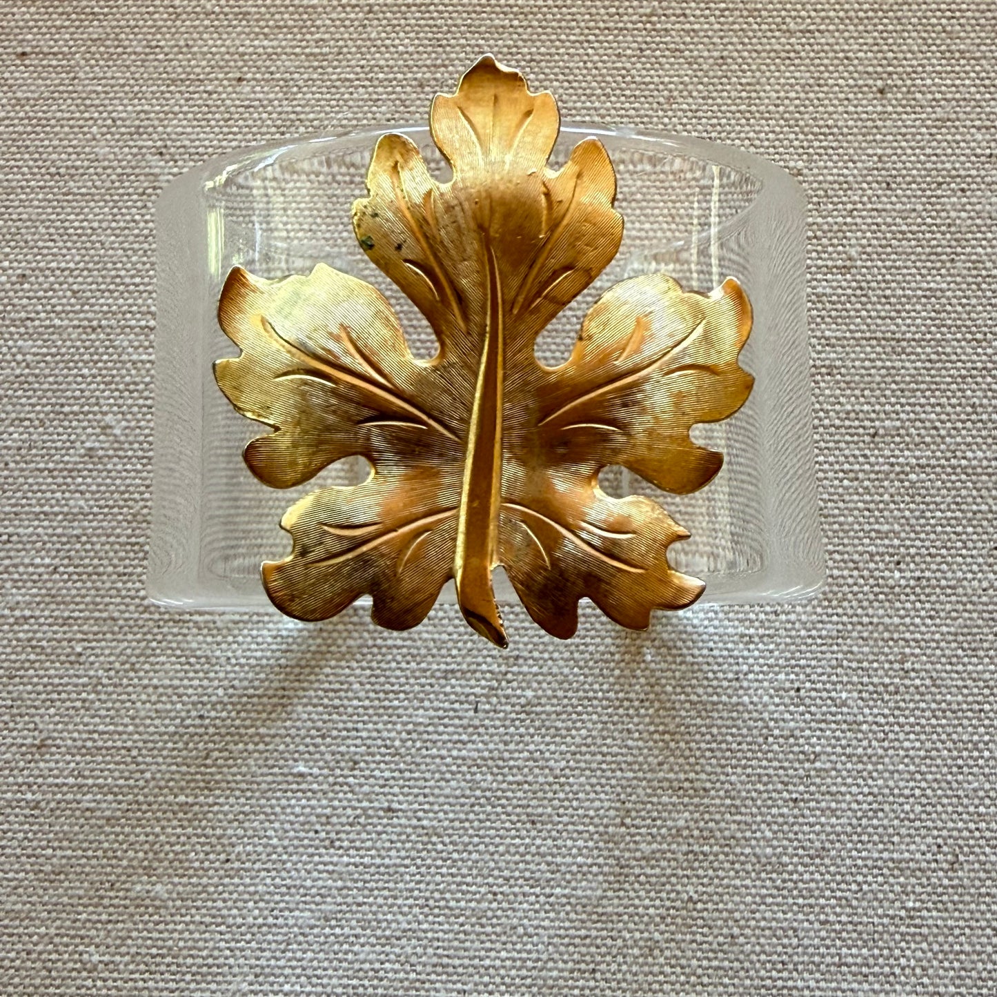 Golden Maple Leaf Wide Acrylic Cuff (SM)