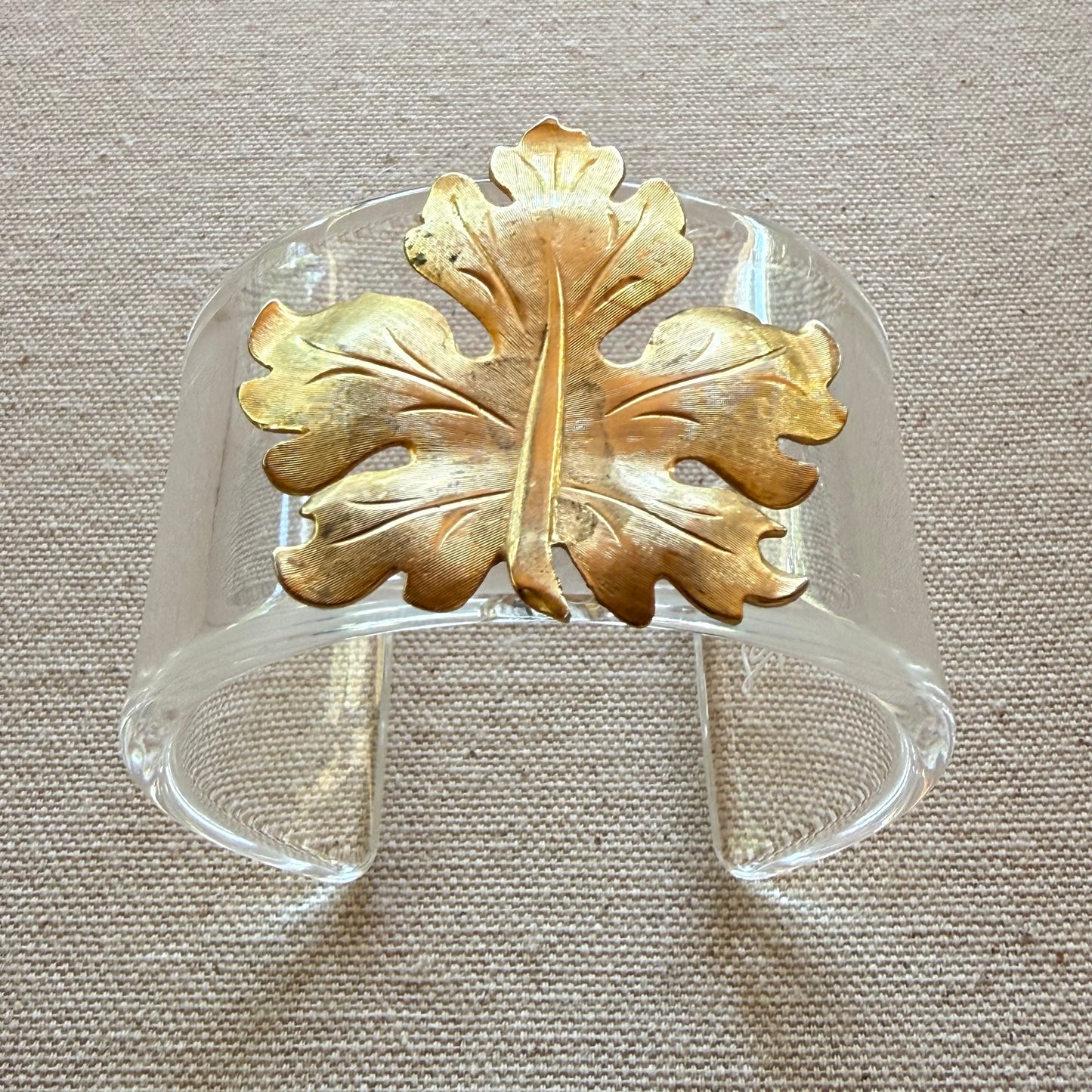 Golden Maple Leaf Wide Acrylic Cuff (SM)