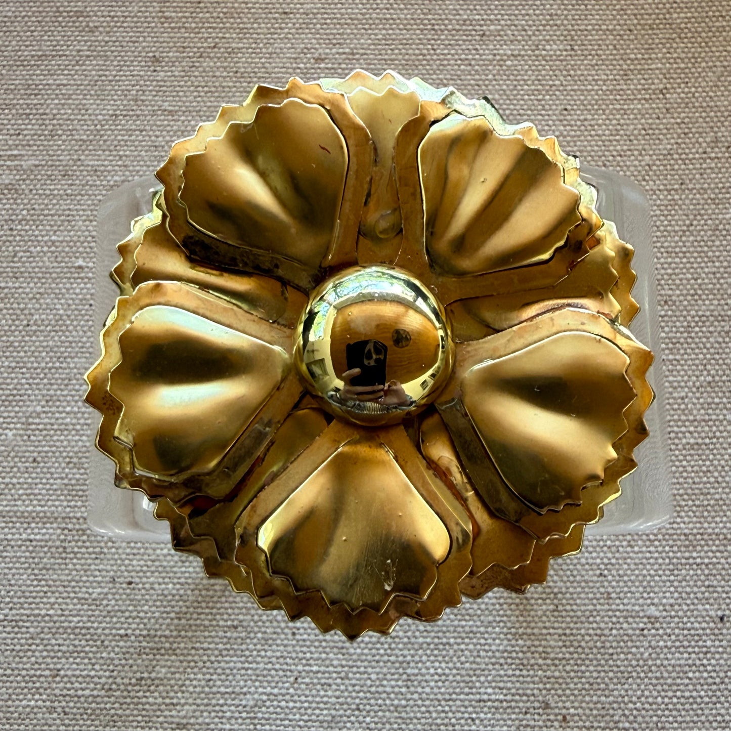Brushed Gold Statement Flower Wide Acrylic Cuff (OSFM)