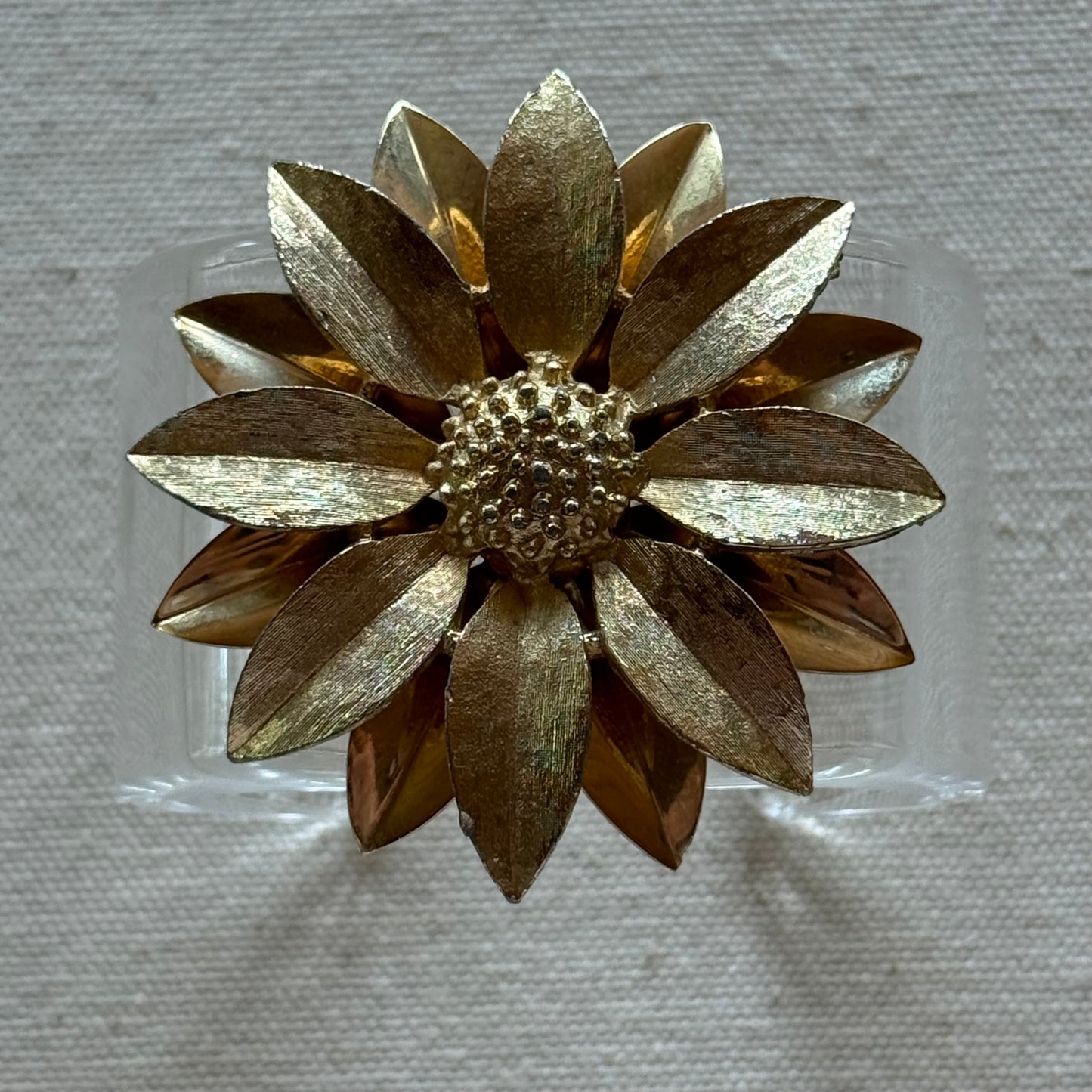 Double Layer Coneflower Wide Acrylic Cuff (PETITE)