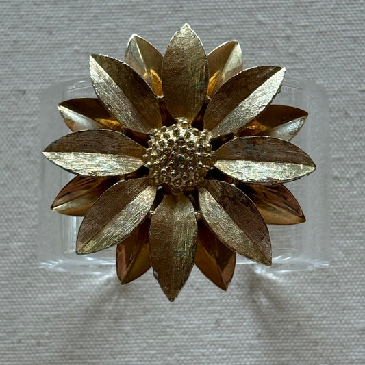 Double Layer Coneflower Wide Acrylic Cuff (PETITE)