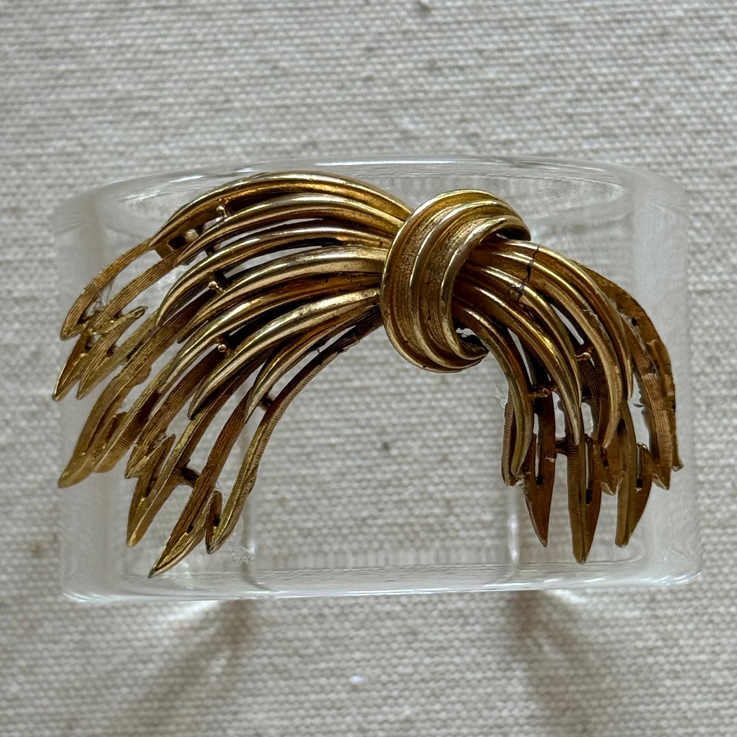 Goldtone Strands Wide Acrylic Cuff (SM)