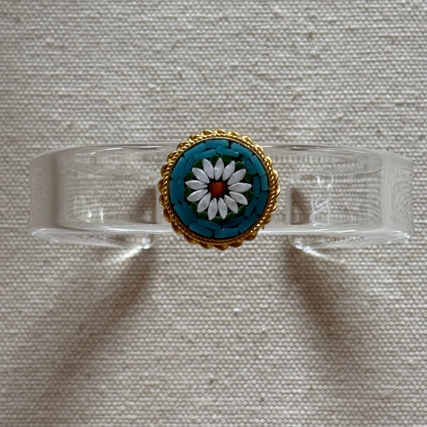 Daisy Italian Mini Mosaic Narrow Acrylic Cuff (OSFM)
