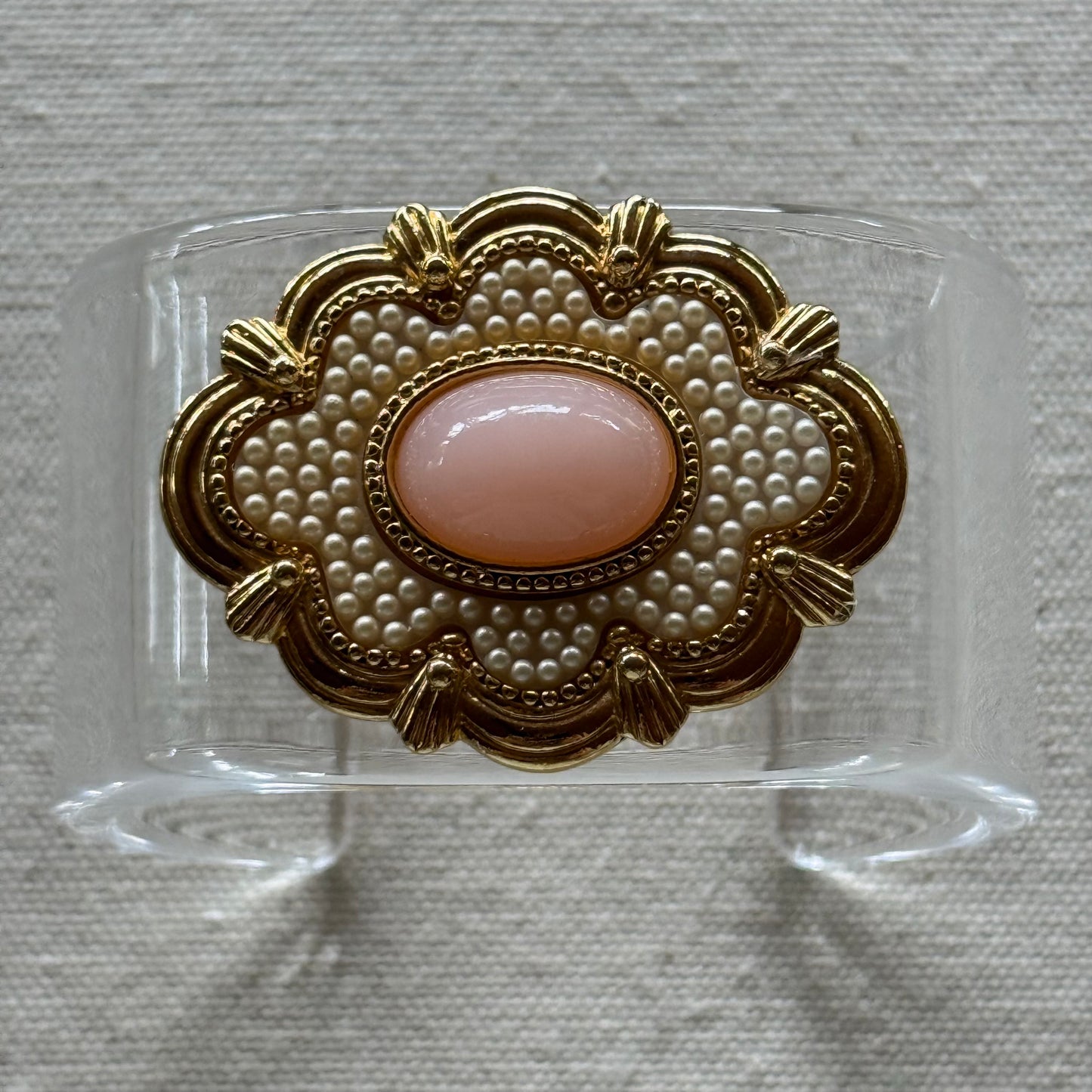 Blush Pearl Garden Acrylic Cuff (OSFM)