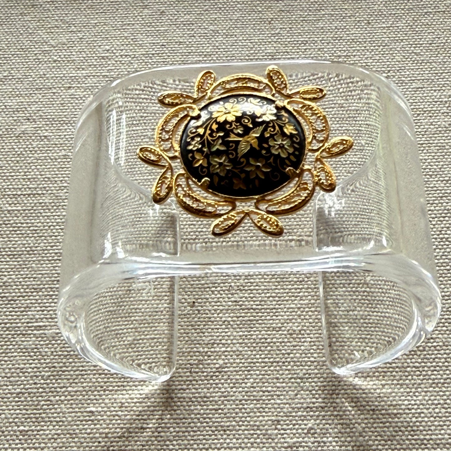 Midnight Hummingbird Garden Acrylic Cuff (SM-MED)