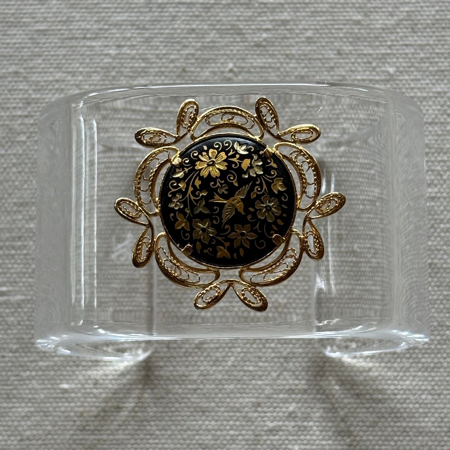Midnight Hummingbird Garden Acrylic Cuff (SM-MED)