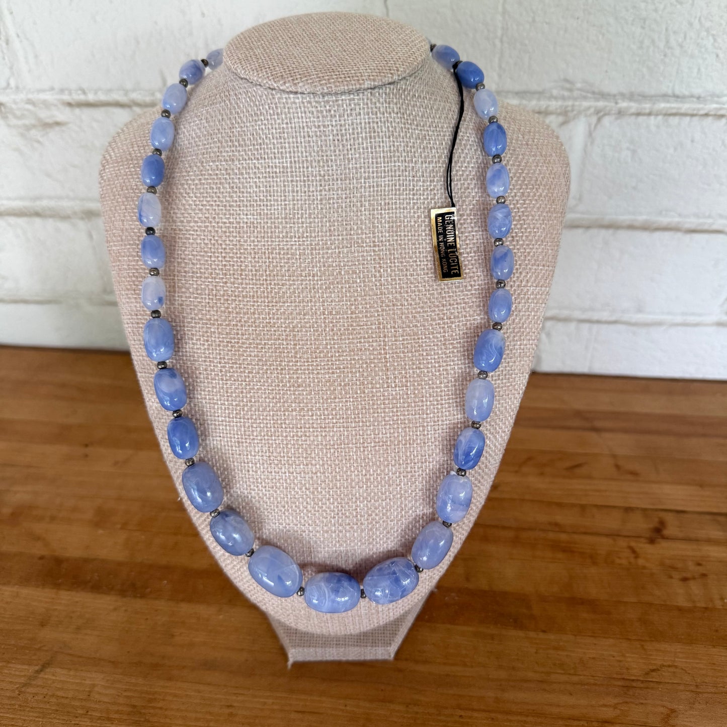 22" Periwinkle Graduated Lucite Necklace
