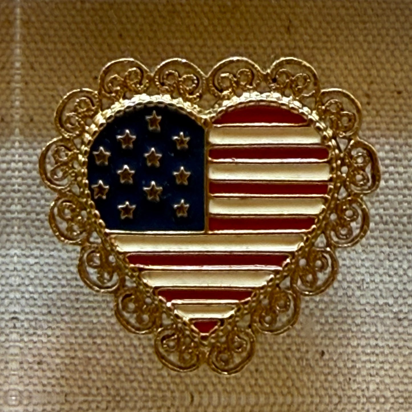 American Flag USA Heart Acrylic Cube