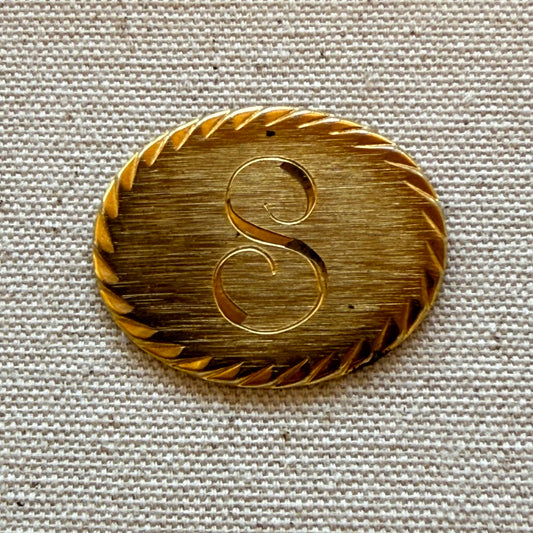 Goldtone Scalloped "S" Wide Acrylic Cuff - Made to Order