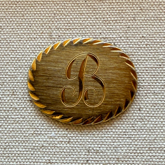 Goldtone Scalloped "B" Wide Acrylic Cuff - Made to Order