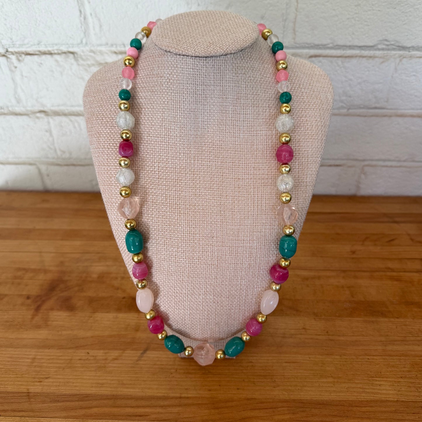 Palm Beach Lucite and Glass Beaded Necklace