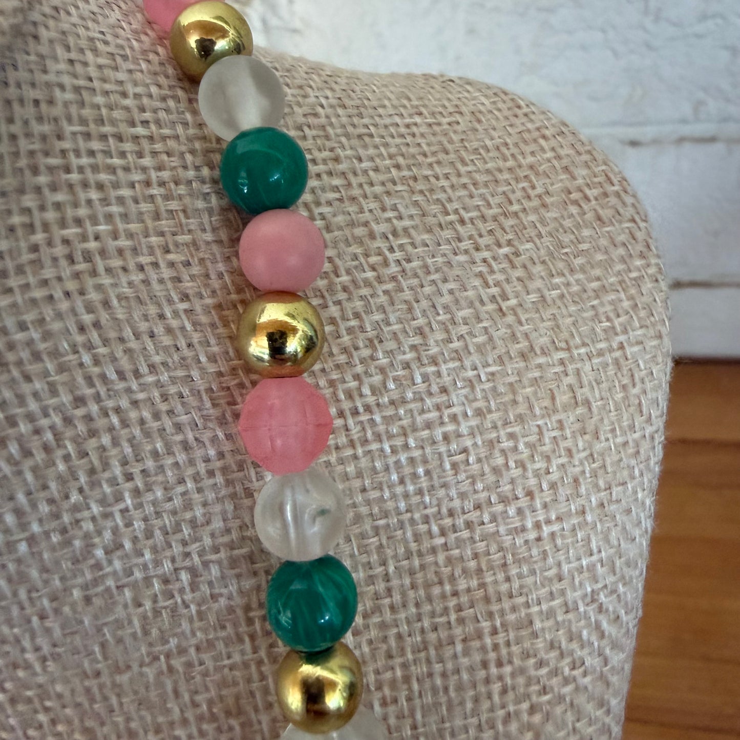 Palm Beach Lucite and Glass Beaded Necklace