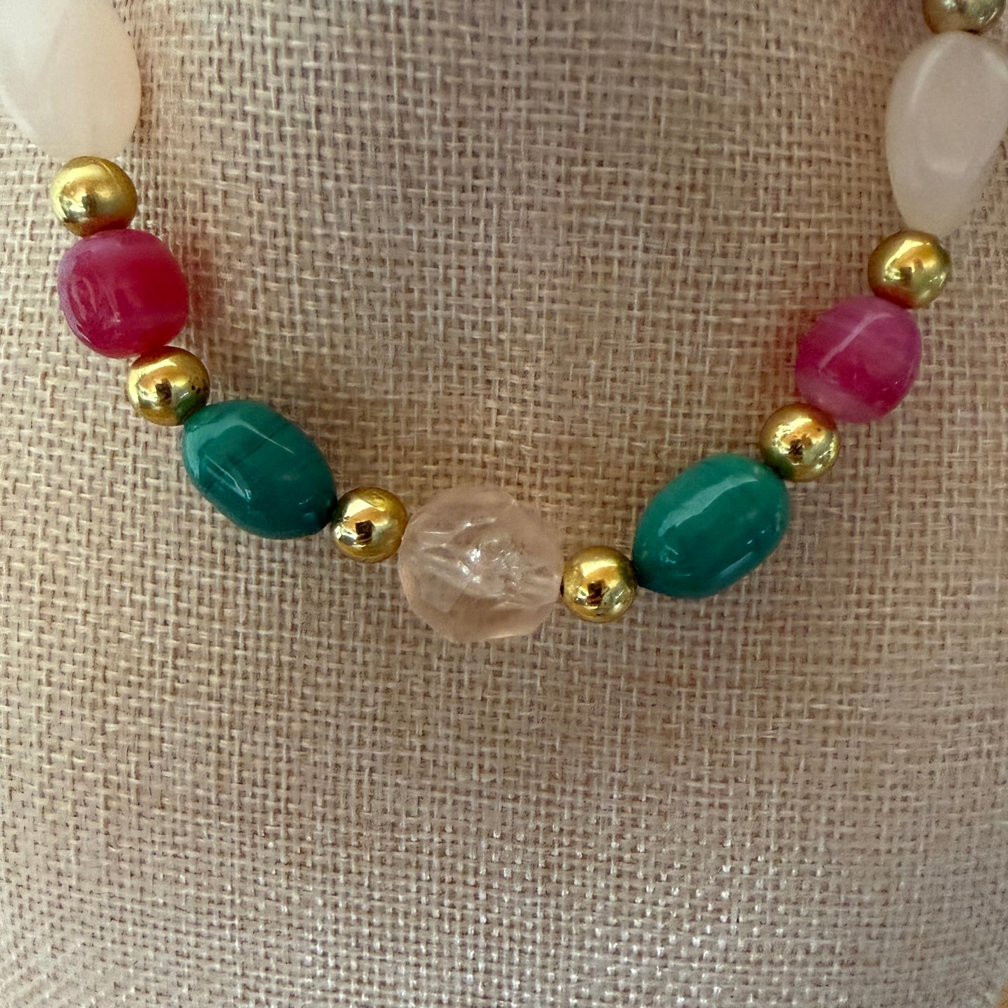 Palm Beach Lucite and Glass Beaded Necklace