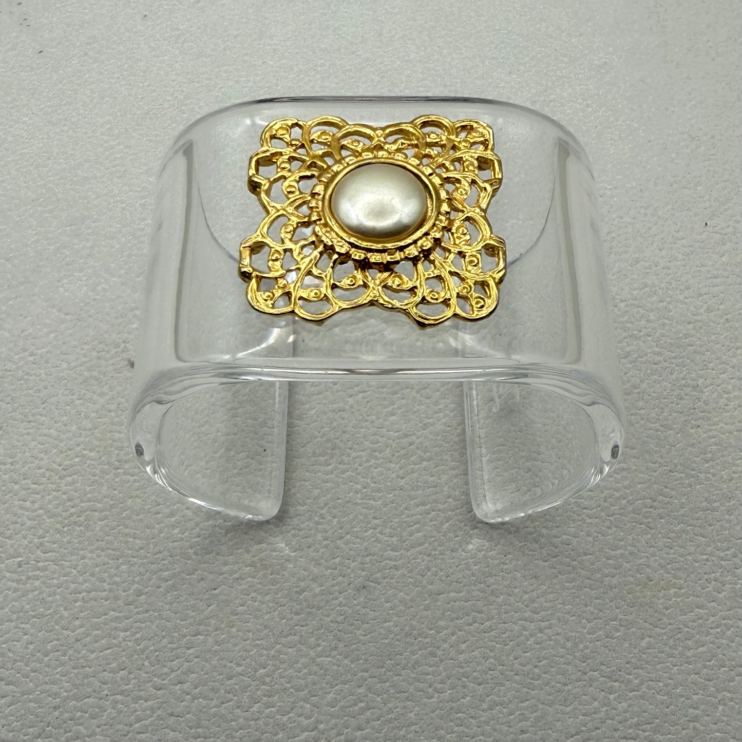 Golden Lace Wide Acrylic Cuff (PETITE)