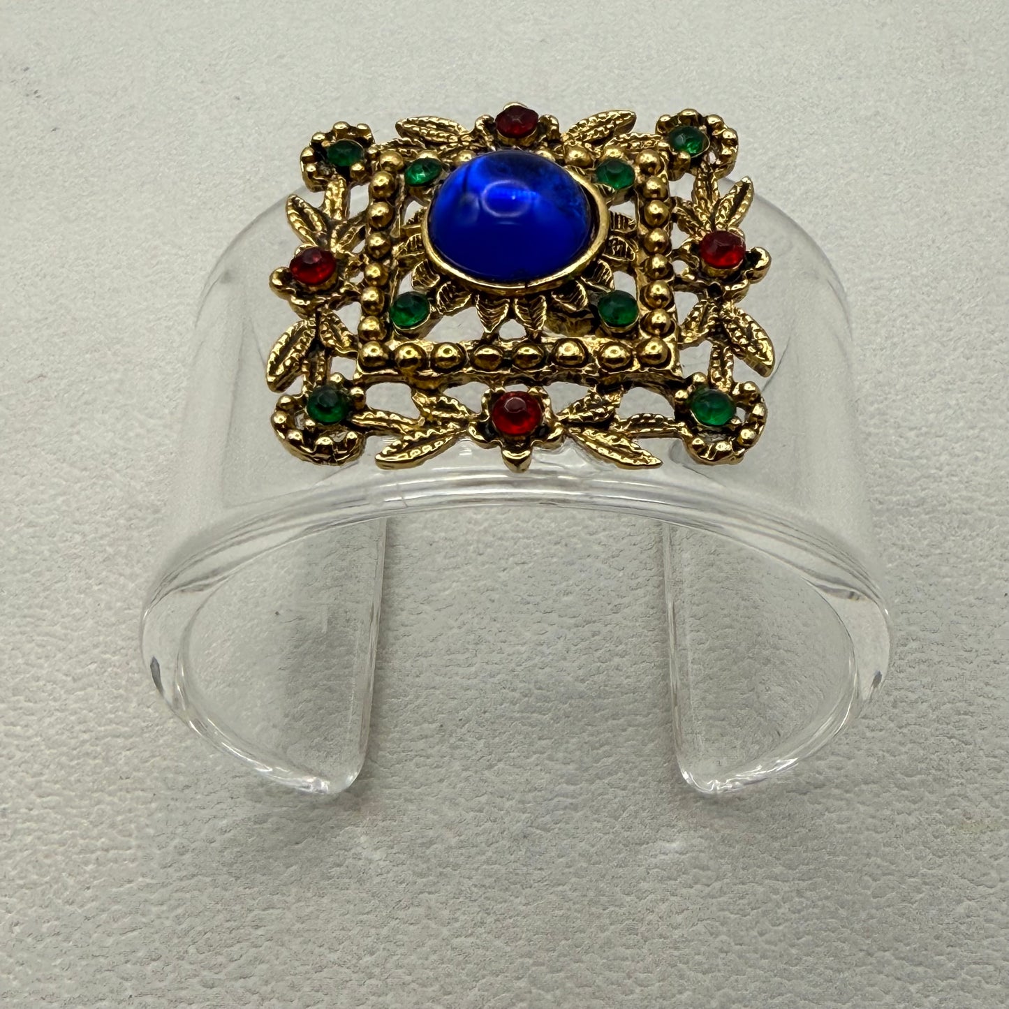Cobalt Talisman Wide Acrylic Cuff (PETITE)
