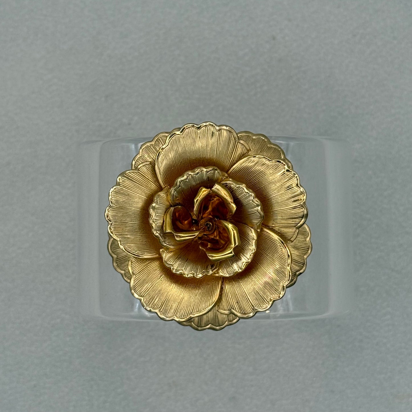 Golden Camelia Wide Acrylic Cuff (PETITE)