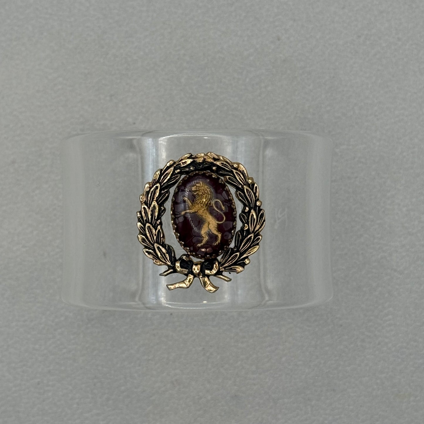 Heraldic Lion Wide Acrylic Cuff (PETITE)