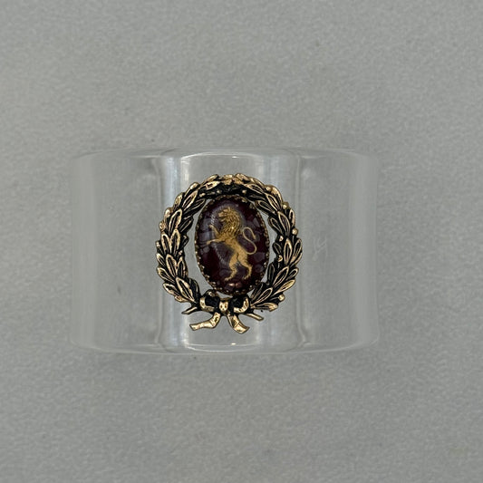 Heraldic Lion Wide Acrylic Cuff (PETITE)