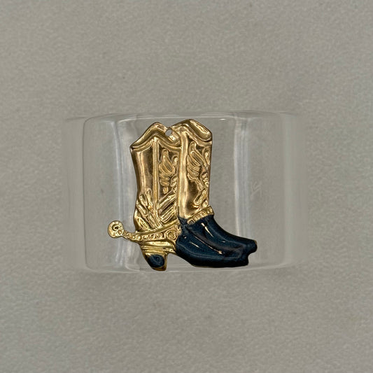 Western Blue Wide Acrylic Cuff (PETITE)