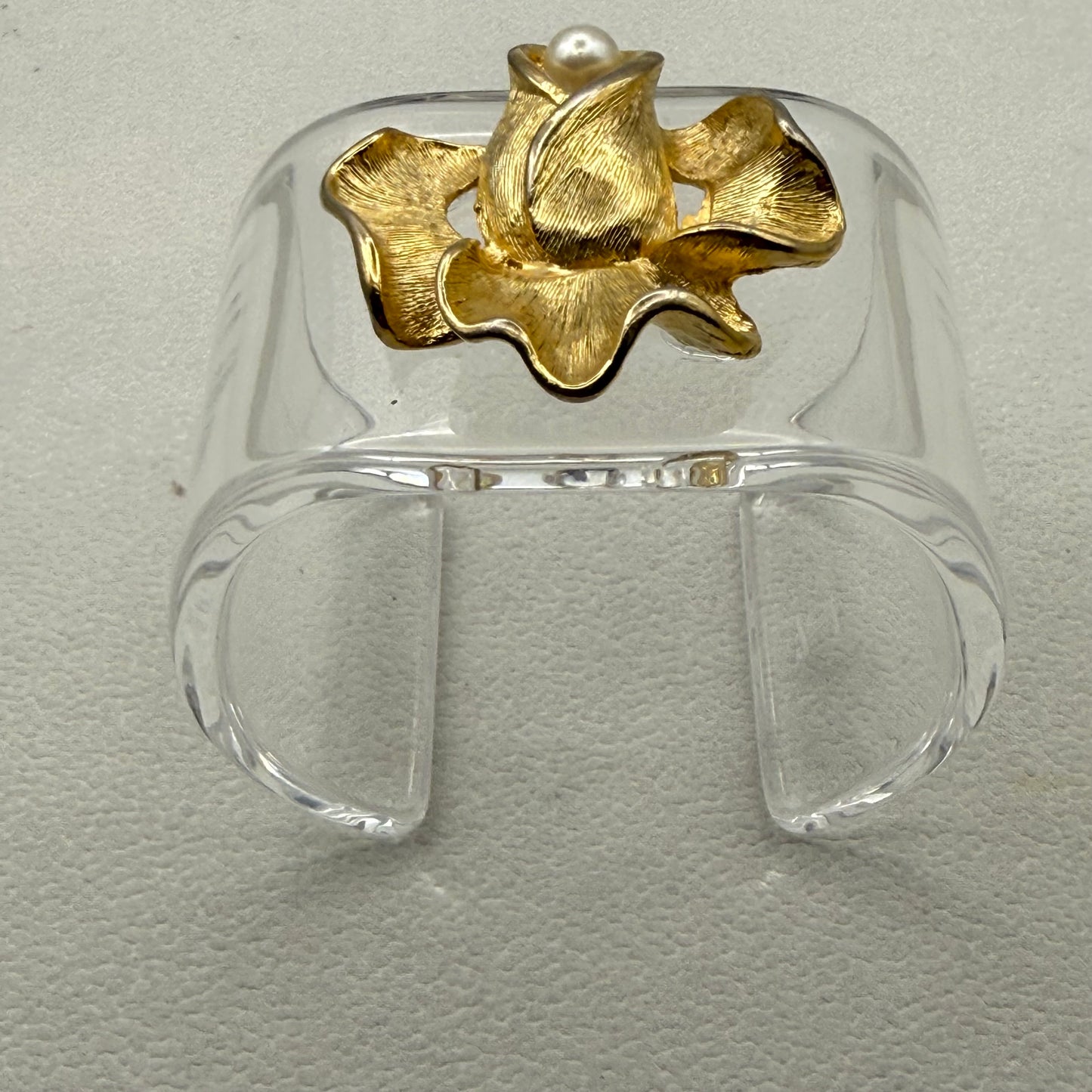 Golden Cala Lily Wide Acrylic Cuff (SM)