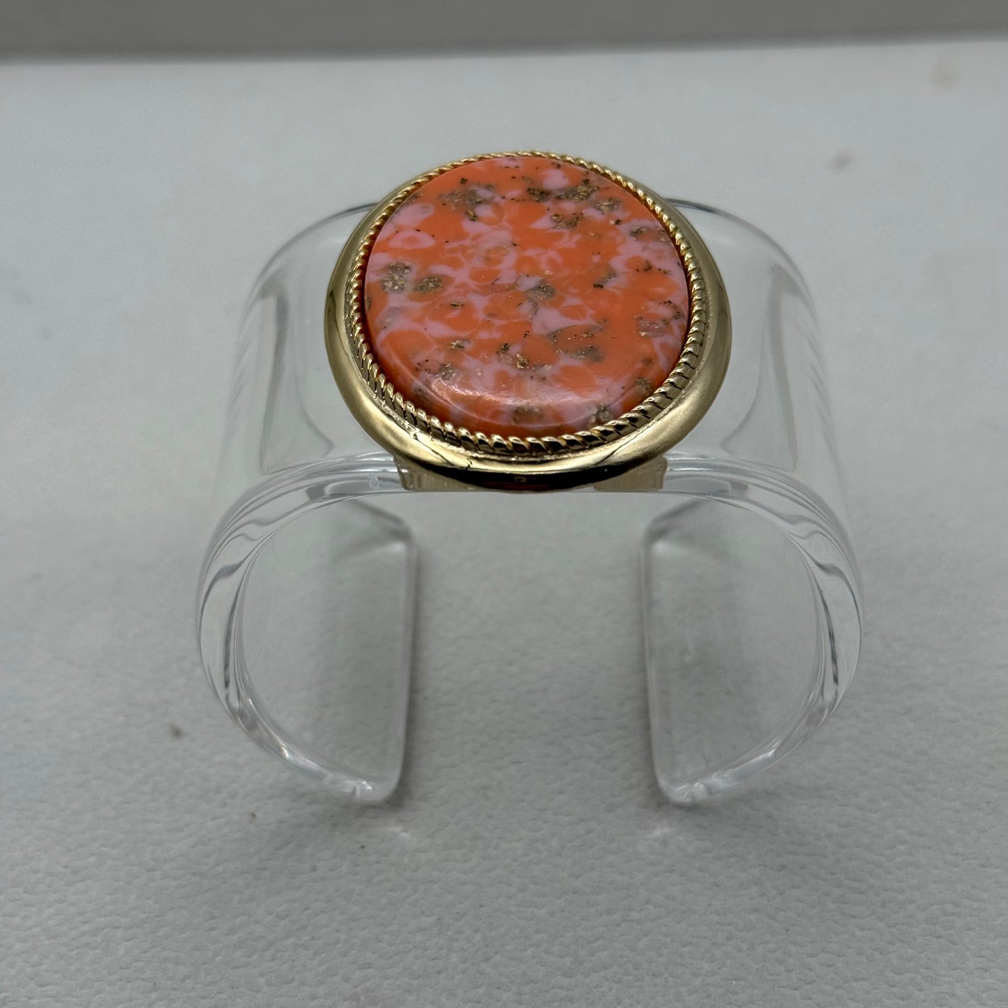 Rosé Marbled Wide Acrylic Cuff (PETITE)