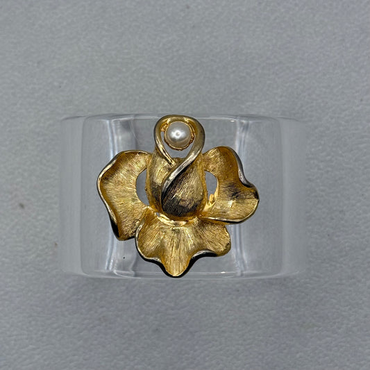Golden Cala Lily Wide Acrylic Cuff (SM)