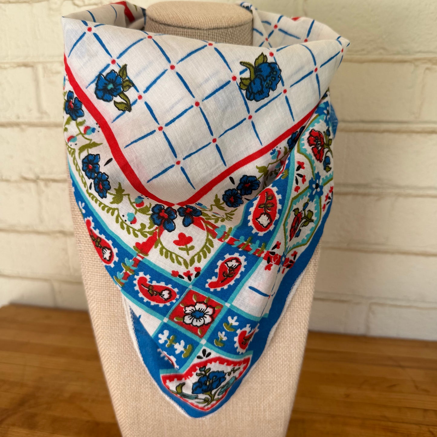 Vintage Floral Cotton Bandana