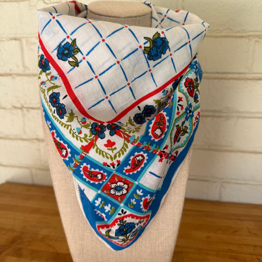 Vintage Floral Cotton Bandana