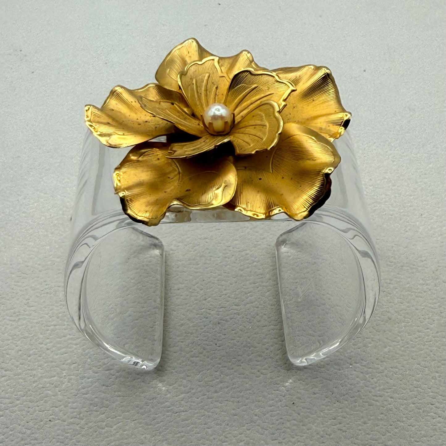 Layered Statement Flower Wide Acrylic Cuff (MD)