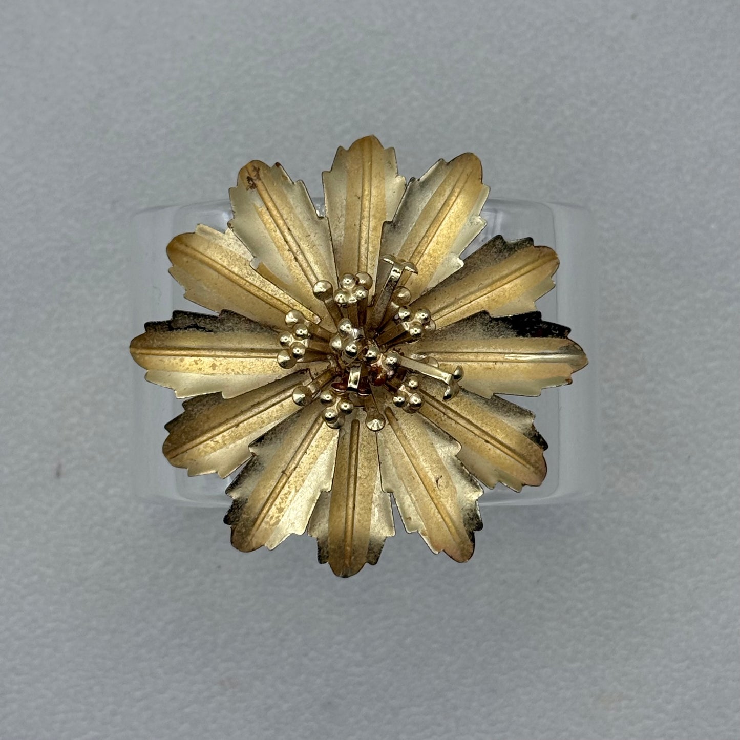 Art Noveau Floral Wide Acrylic Cuff (MD)
