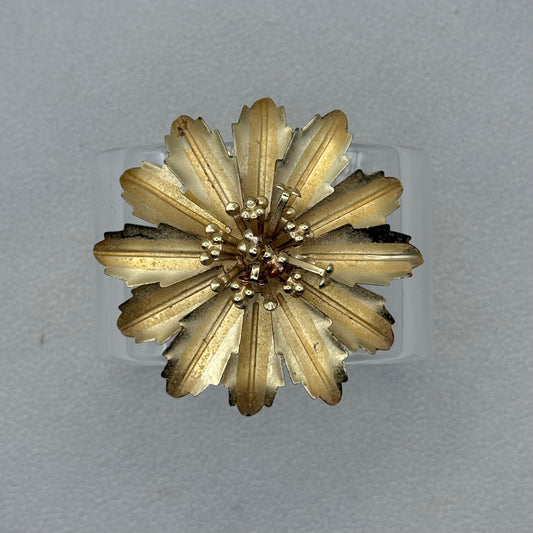 Art Noveau Floral Wide Acrylic Cuff (MD)