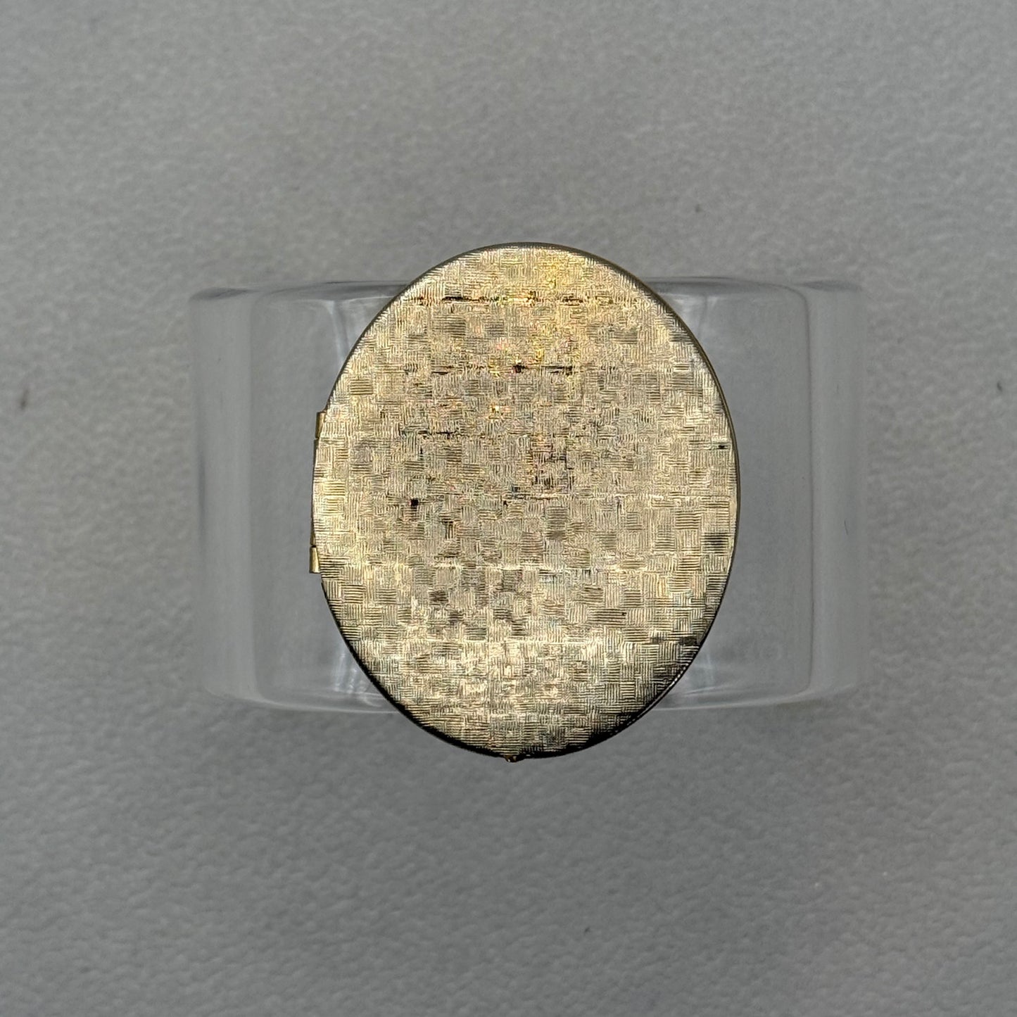 Golden Oval Locket Wide Acrylic Cuff (MD)