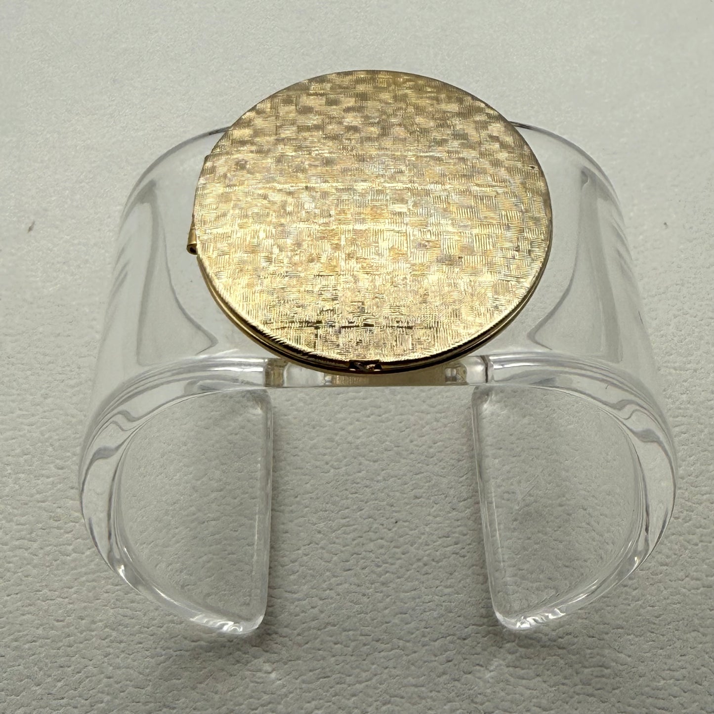 Golden Oval Locket Wide Acrylic Cuff (MD)
