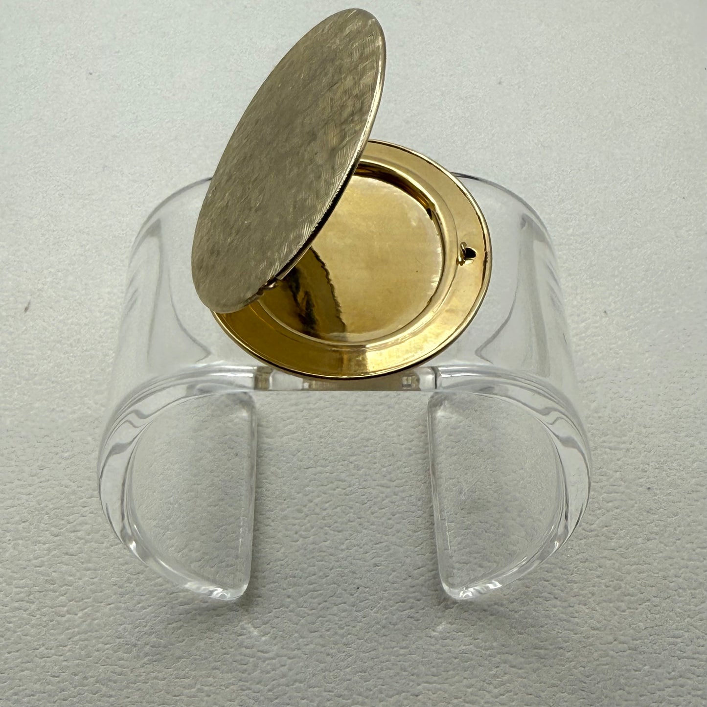 Golden Oval Locket Wide Acrylic Cuff (MD)